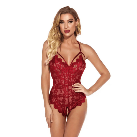 

Women Lingerie Fishnet Mesh Nightwear Babydoll Bodysuit Tutu Dress