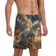thumbnail image 2 of Balery Starry Sky White Horse Pantalones cortos de pijama de punto de algodón para hombre con cinturilla y bolsillos-X-Large, 2 of 6