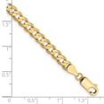 thumbnail image 2 of 14k Solid Yellow Gold 4.5mm Open Concave Curb Chain Bracelet 8 Inch Link Bracelet for Women and Men, 2 of 2