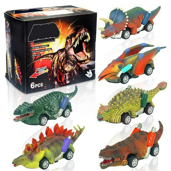 Miuline Dinosaur Cars Toys,6 Pack Dino Toys Friction Powered Dinosaur Pull Back Cars Set Dinosaur Supplies Favors For 3 Year Old Toddlers