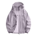 thumbnail image 3 of Wiyuqeen Women's Waterproof Sun Protection Jacket Lightweight Breathable Windbreaker Hoodie for Hiking Camping with Pocket, 3 of 7