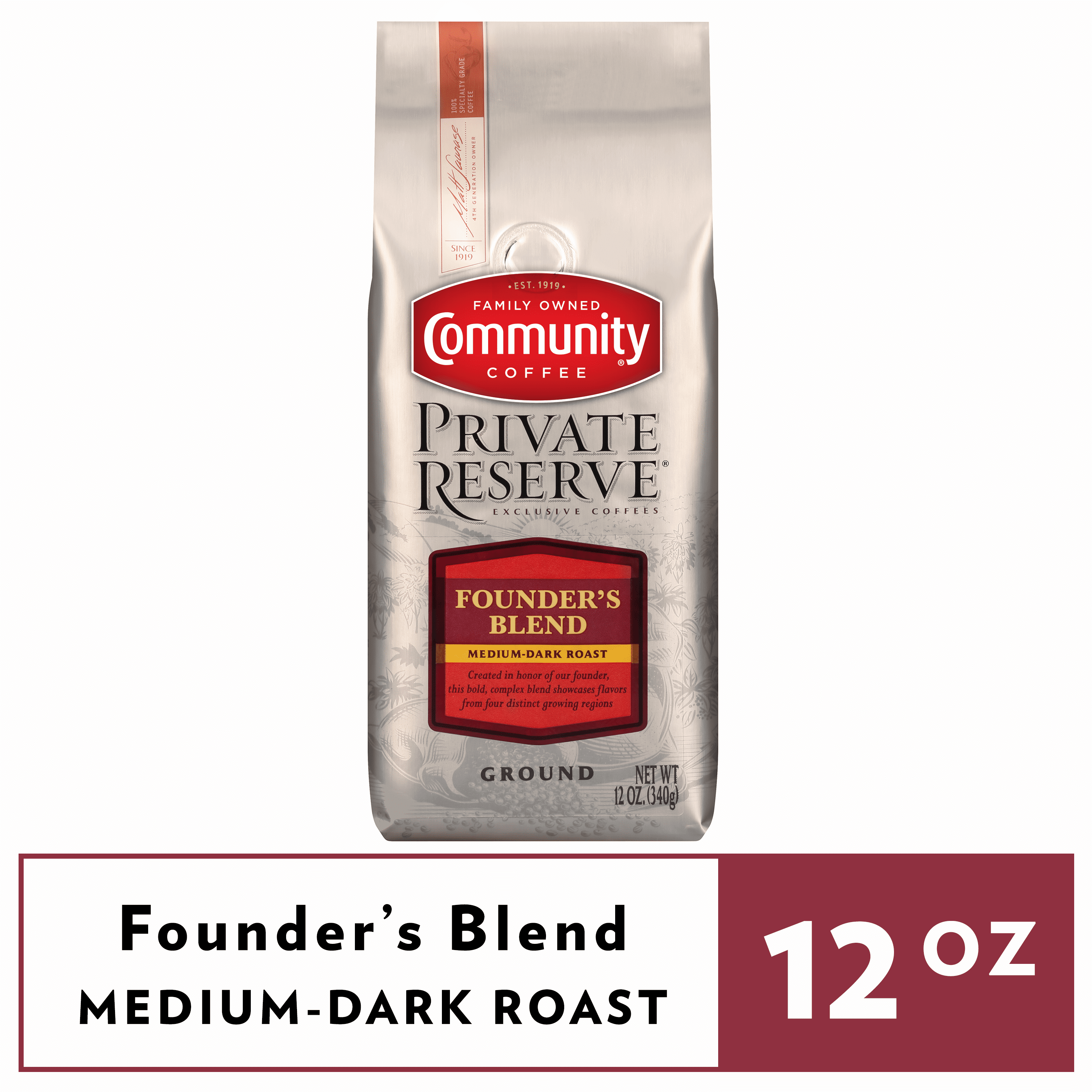 Community® Coffee Private Reserve® Founder's Blend Medium-Dark Roast Ground Coffee 12 oz. Bag