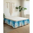 thumbnail image 2 of Abstract Waves Bed Skirt King Size 16" Drop Surrealism Spray Beach Ocean Watercolor Ruffled Wrap Around Bed Skirts Adjustable Elastic Bedskirt Dust Ruffle for King Size Bed, 2 of 7