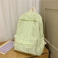 thumbnail image 4 of AuroraX Checkered Backpack for Women,Casual,Lightweight Durable Backpack for Everyday,Small Bookbag Fit A Laptop,for Travel,College,Work,Green, 4 of 5