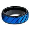 thumbnail image 2 of Blue Tungsten Wedding Ring,Black Tungsten Ring,8mm Wedding Band,Tungsten Carbide Ring,Black Tungsten, 2 of 4