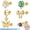 No.2, variant on Gold Plated Butterfly Lucky Screw Ball Stud Earrings 6pcs/set 925 Sterling Silver Sparkling 5A Zircon Gift for Her