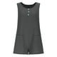 thumbnail image 5 of Traje de Hombro Fuera de las Mujeres de Color Sólido Elegante Cuello Redondo sin Mangas sin Botones con Bolsillos, Traje de Verano Casual, 5 of 9