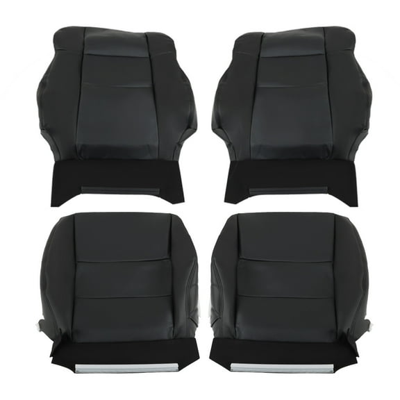 Genrics 4Pcs Front Seat Cover Tan Leather Bottom and Driver Passenger Replacement for 2007-2012 Acura