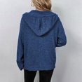 thumbnail image 6 of WENWU Women's Solid Color Hooded Sweater Autumn Winter Drawstring Knit Cardigan Outerwear Button Cardigan with Pockets Long Lightweight Cardigans for Women, 6 of 8