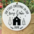 thumbnail image 3 of Jangslng Pendant First Christmas in Our Home Double-sided Print Round Heart Shape Smooth Hanging Blessings Decorative Housewarming Gift Window Decoration Pendant, 3 of 8
