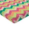 thumbnail image 2 of Ambesonne Chevron Fitted Sheet, Sixties Funky Strokes, Twin Size, Multicolor, 2 of 3