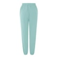 thumbnail image 4 of Women's Joggers Sweatpants Lounge Baggy High Waist Track Pants with Pockets Drawstring Cinch Bottom Mint Green M, 4 of 5