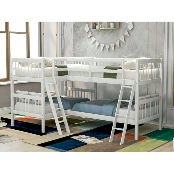 Jumper Twin Bunk Bed L Shaped With, L Shaped Twin Over Full Bunk Beds With Stairs