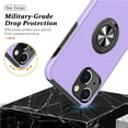 thumbnail image 5 of For Samsung Galaxy S24 Ultra 5G Hybrid Military Grade with Flat Metal Ring Stand 360° Rotation Kickstand Hard PC Back Slim Fit Phone Case Cover by Xpression - Purple, 5 of 8