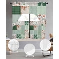 thumbnail image 2 of Boho Spring Floral Swag Curtains for Living Room/Bedroom Windows, Retro Flowers Plants Patchwork Grid Green Kitchen Curtains and Valances Set 36 Inch Length, Swags Valance Curtain Panels, 2 of 5
