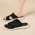 thumbnail image 3 of Rokment Womens Mesh Orthopedic Memory Foam Walking Slipper Sandals Breathable Comfortable Cushioned Wedges Low Heel Beach Slip on Wide Width Nursing Outdoor Sports Slides Summer Shoes Black Size 6, 3 of 6