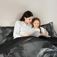 thumbnail image 4 of jejeloiu Black Raven Bird Twin Bedding Sets 7-Piece,Dark And Mysterious Bedding Comforter Set,Black Flower Floral Sheet Sets For Child,Luxury Bedroom Decor Reversible, 4 of 8