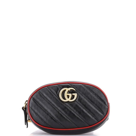 Pre-Owned GG Marmont Belt Bag Diagonal Quilted Leather By Rebag