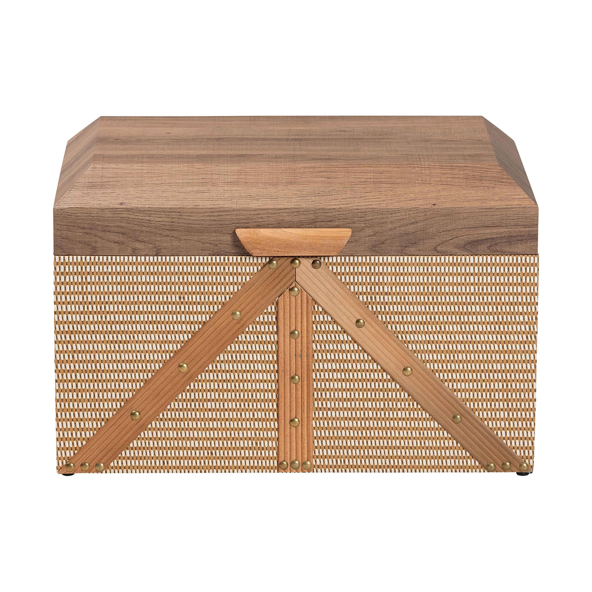 Baxton Studio Kande Mid-Century Storage Trunk, Light Brown