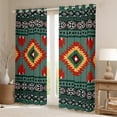 thumbnail image 2 of Feelyou Western Aztec Cowgirl Blackout Curtains Set of 2 (52x84 Each) for Adult, Green Abstract Plaid Window Curtains, 2 of 6