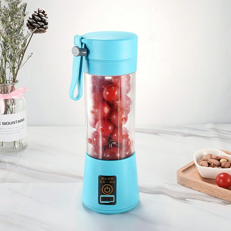 Portable Mini Blender,Smoothie Blender-Two Blades, Mini Travel Personal  Blender with USB Rechargeable Batteries,Household Fruit Mixer,Detachable  Cup,USB Juicer Cup(Blue) 