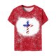thumbnail image 5 of Fiudx Camisas para Mujer Moda Mujer Causal Día de La Independencia Cuello Redondo Impresión Blusa Manga Corta Camiseta Verano Tops, 5 of 5