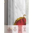 thumbnail image 6 of Red Gold Marble Sheer Curtains 45 Inches Long 2 Panels Abstract Wave Light Filtering Semi Sheer Window Curtains Drapes for Bedroom Living Room 52"x45", 6 of 7