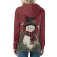 thumbnail image 2 of DISNIMO Christmas Women's Full Zip Up Hoodie Long Sleeve Hooded Jackets Lightweight Jackets Snowman Printed Sport Sweatshirt with Pockets, XS, 2 of 6