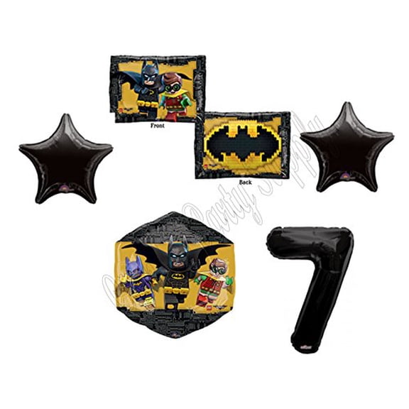 7th LEGO Batman Movie Emblem Birthday Party Mylar Balloon Decorations Supplies
