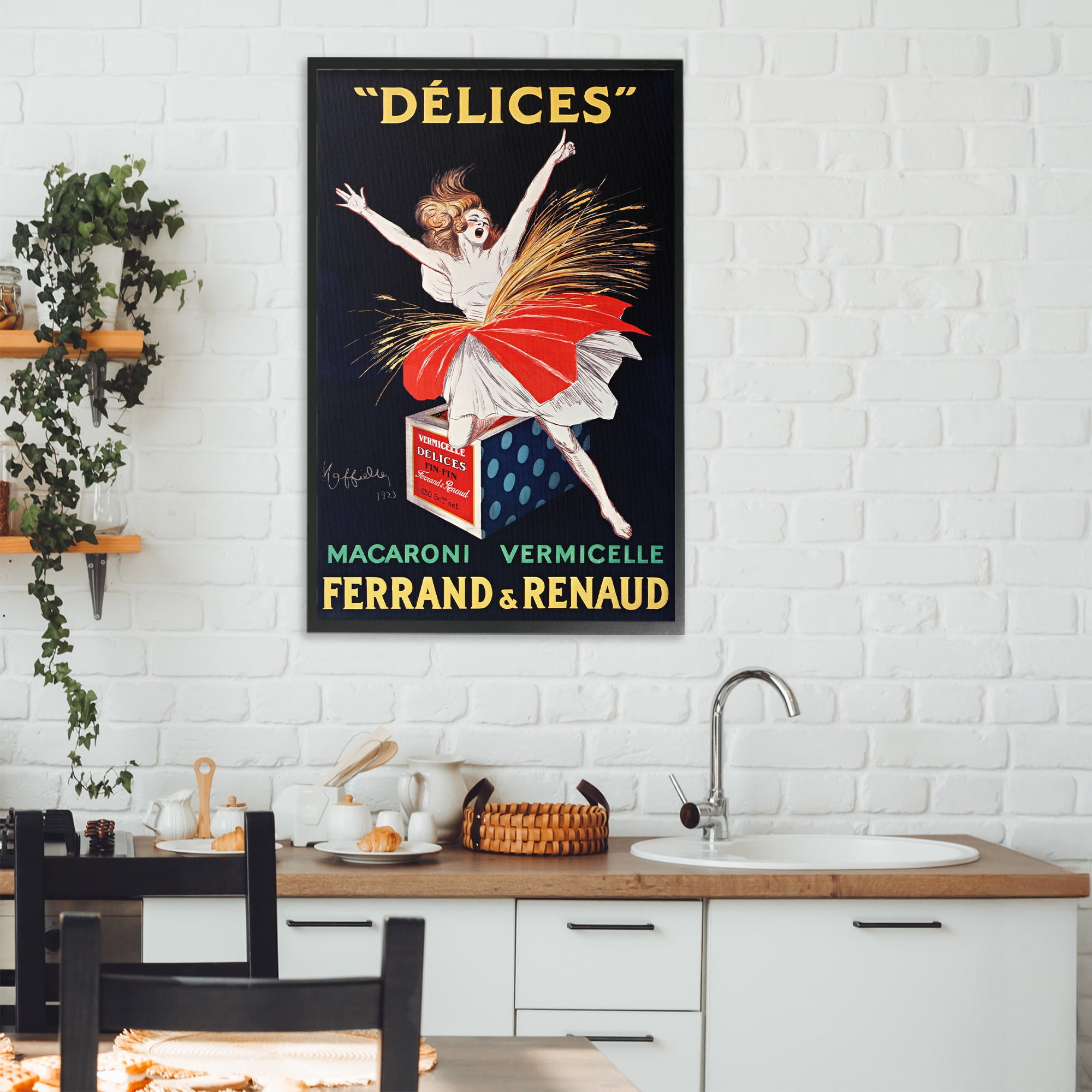 Stupell Industries Vintage Dancer Food Advertisement Black Framed Giclee Art, design by Leonetto Cappiello