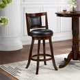 thumbnail image 2 of Boraam Avianna Counter Height High Back Swivel Wood Counter Stool, Cappuccino Finish, 2 of 6