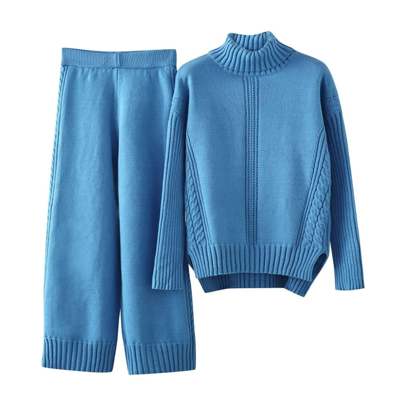 Knitted Suit Pants Wide, Summer Women Knitted Suit