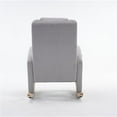 thumbnail image 5 of Nursery Rocking Chair, Modern Teddy Upholstered High Wingback Armchair Lounge Chair with Adjustable Footrest, Comfy Single Sofa Chair for Living Room, Light Gray, 5 of 7