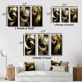 thumbnail image 4 of Designart "Liquid Gold Black Swirl Abstracted IV" Abstract Spirals Wall Art Set Of 3 - Transitional Gold Gallery Wall Set For Home Decor, 4 of 6