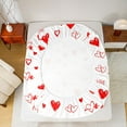 thumbnail image 5 of Manfei Graffiti Hearts Loves Twin Sheet Sets,Valentine Gift Twin Fitted Sheet,Red White Flat Sheet For Girls Kids,Luxury Bedroom Decor,3pcs, 5 of 7
