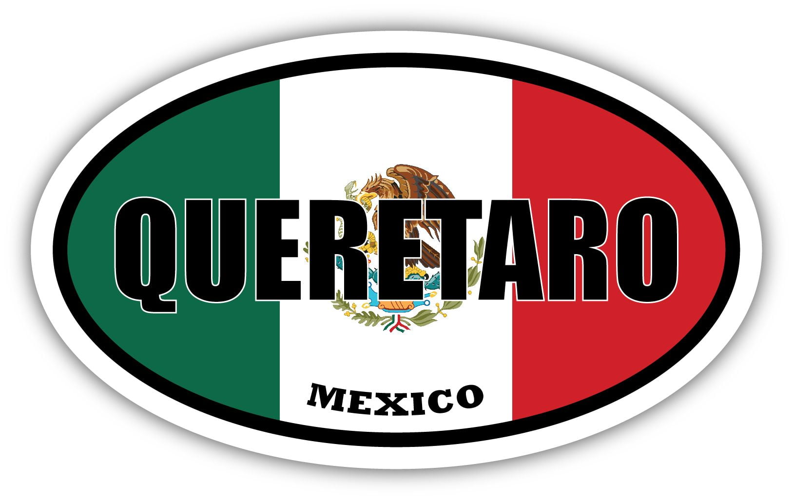 Queretaro Mexico Flag Oval Decal Vinyl Bumper Sticker 3x5 inches