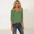 thumbnail image 5 of Babysbule Lightweight Breathable V-Neck 3/4 Sleeve Casual Blouse Women's Relaxed Fit Spring Summer Top, 5 of 7