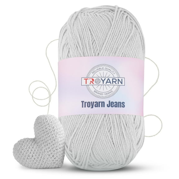 60% Cotton 40% Acrylic Crochet Yarn - 1 Skien Bulk Yarn - White, Soft Fine/Sport Yarn for Crocheting/Knitting Yarn - Ideal for Amigurumi Dolls and Baby Garments