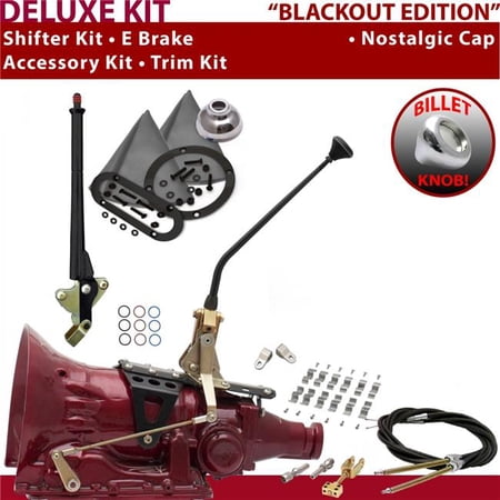 American Shifter TH350 Shifter Kit Black 12 in. E Brake Cable Clamp Clevis Trim Kit for F15B5