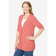 thumbnail image 3 of Woman Within Plus Size Lightweight Short Sleeve V-Neck Cardigan, 3 of 5