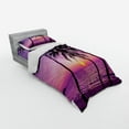 thumbnail image 3 of Ambesonne Tree Bedding Set 4 Pcs, Palms Silhouette Purple, Queen, Purple Black, 3 of 3
