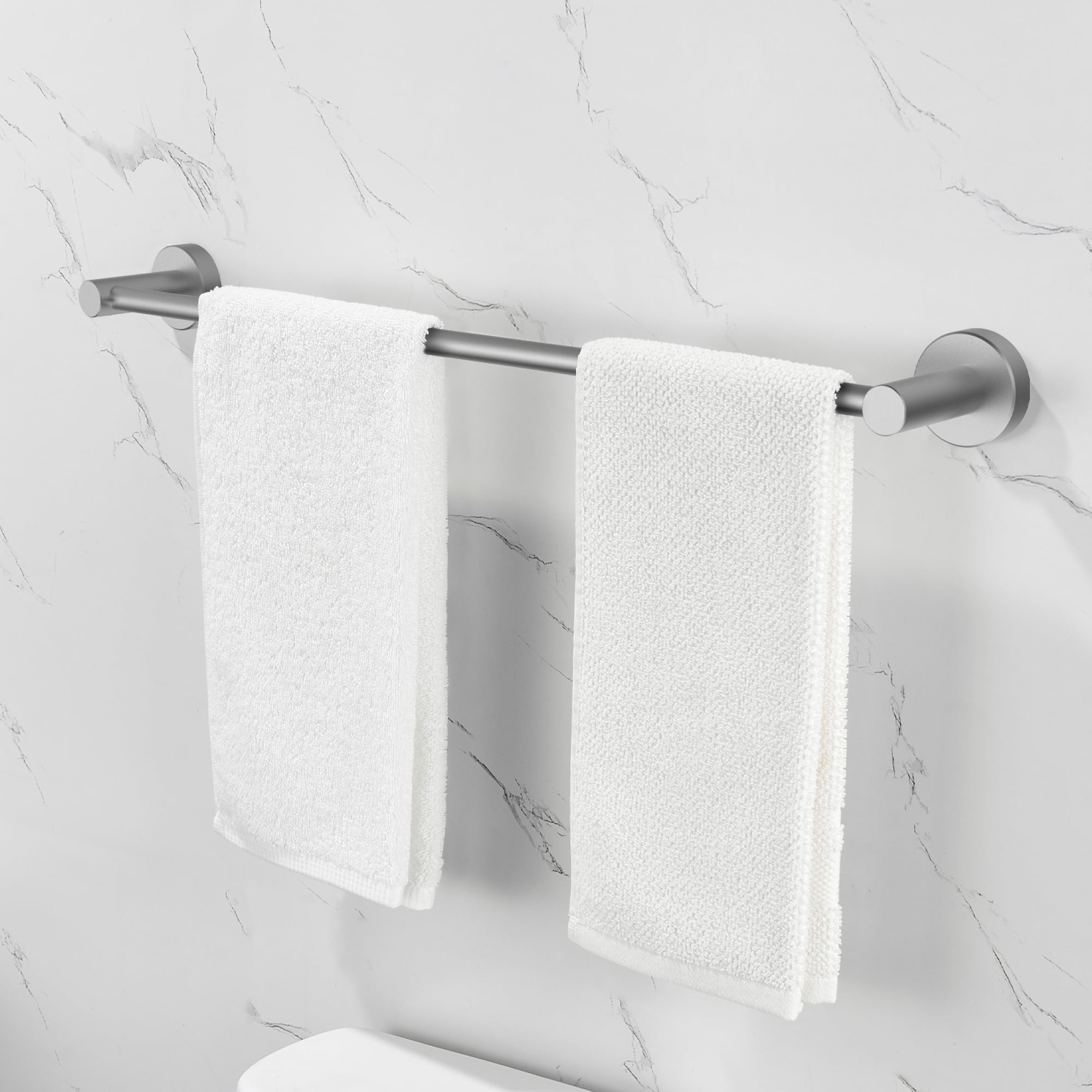 Bathroom Hardware Set, Thicken Space Aluminum 6 PCS Towel bar Set Wall Mounted