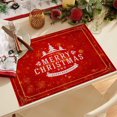 thumbnail image 1 of ¡Oferta! Juego de 6 manteles individuales Lssam, impermeables, rojos, navideños, para mesa de comedor, 32 x 21 cm, lavables, para invierno, Navidad, copos de nieve, fiestas., 1 of 4