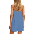 thumbnail image 5 of Romper ReachMe para mujer, pantalones cortos sin tirantes con hombros descubiertos, azul, 5 of 5