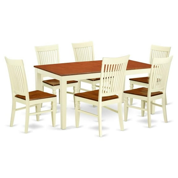 Atlin Designs Mid Century 7-piece Wood Dinette Set in Cherry