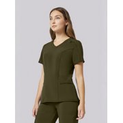Scrubstar Performance Women’s Shaped Antimicrobial Mesh Panel V-Neck Scrub Top, Sizes XS–3XL