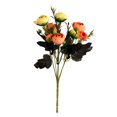 thumbnail image 1 of Inteprter Flores de rosas artificiales de seda, ramo de boda Floral, decoraciones para el hogar y fiestas Flores artificiales rojo naranja, 1 of 4