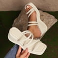 thumbnail image 7 of Sopiago Supportive Sandals for Women Women's Woven Double Band Sandals Beige,6.5, 7 of 7