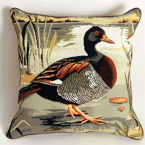 Animal Cross Stitch Pillow Cases Kit , 45X45cm , Needlepoint Craft Set Handmade Craft for Sofa Home Decor (11 Count)