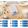 thumbnail image 2 of Báscula Digital de Cocina Recargable por USB de Alta Precisión 3000g/0.1g con 9 Unidades de Medición Función Tara y 2 Bandejas de Acero Inoxidable para Hornear y Cocinar, 2 of 5